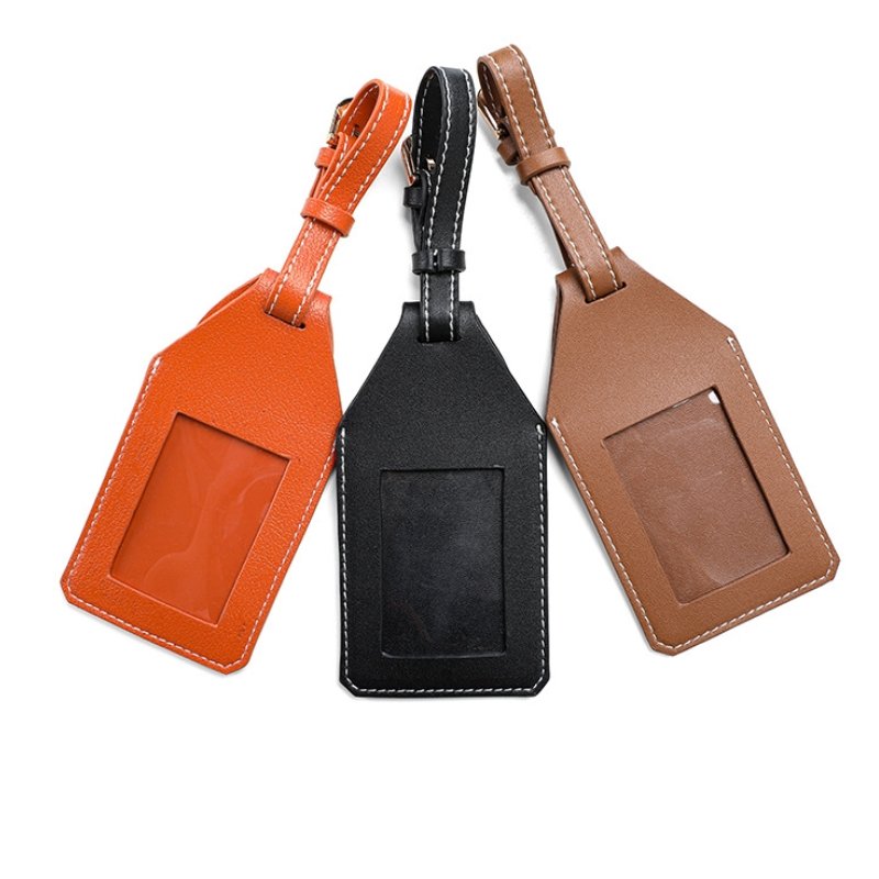 Leather Luggage Tag AirTag Case